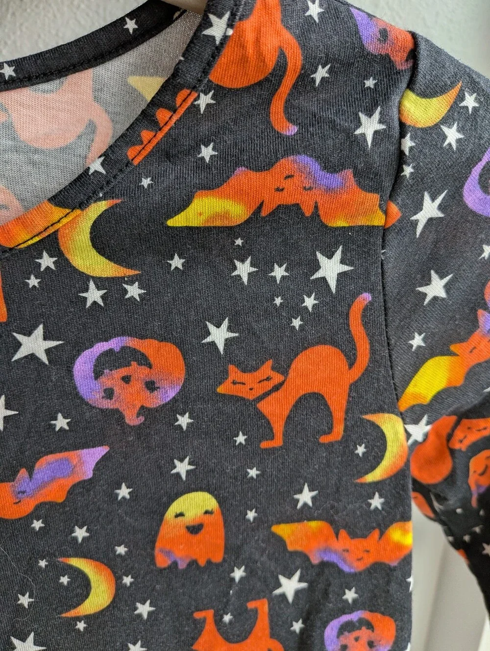 The Children's Place Halloween Dress Girls M 7/8 Black Cat Ghost Bat Spooky
